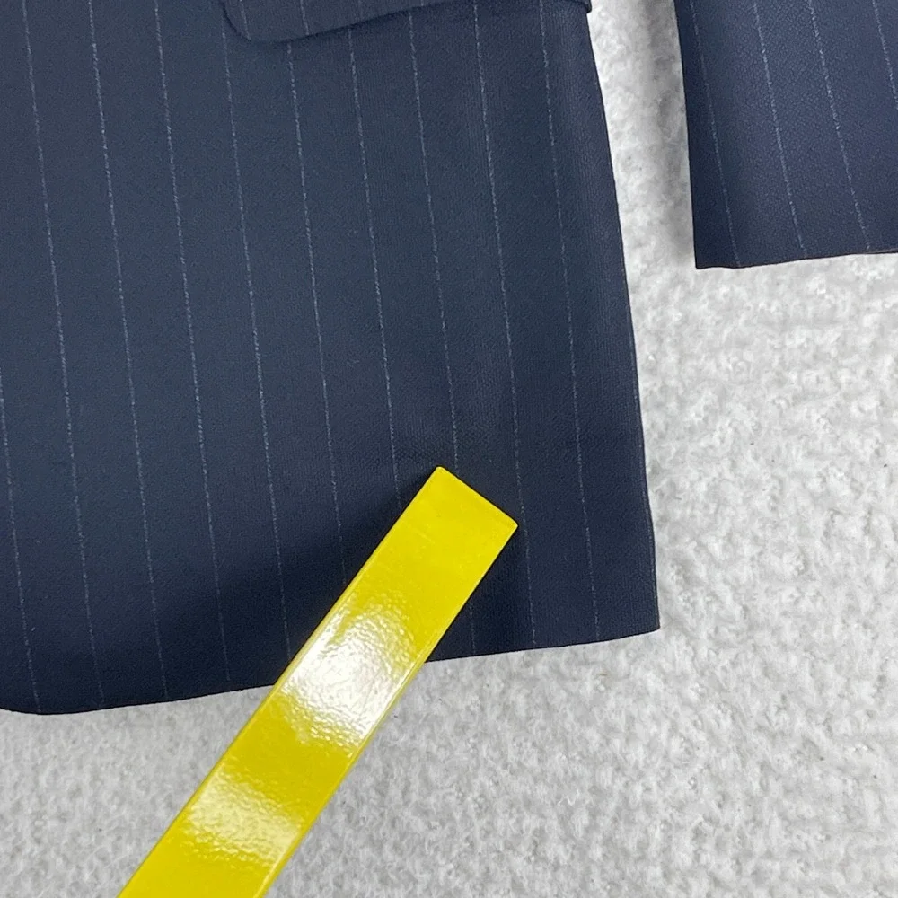 Ermenegildo Zegna Blazer Suit Jacket Mens Size 44 Navy Blue Stripe 3 Button Work